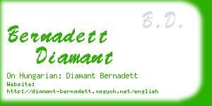 bernadett diamant business card
